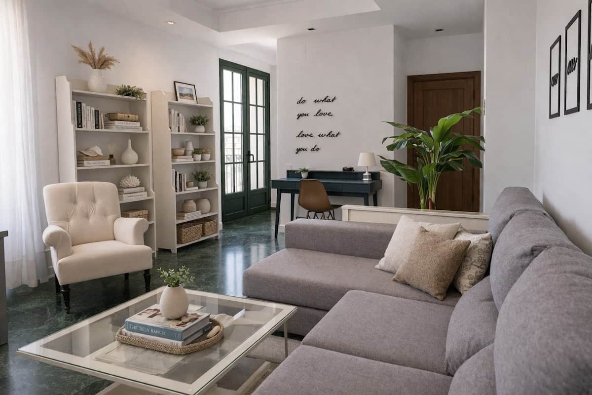 Salón luminoso y tranquilo, ideal para relajarse tras un día en Tarragona