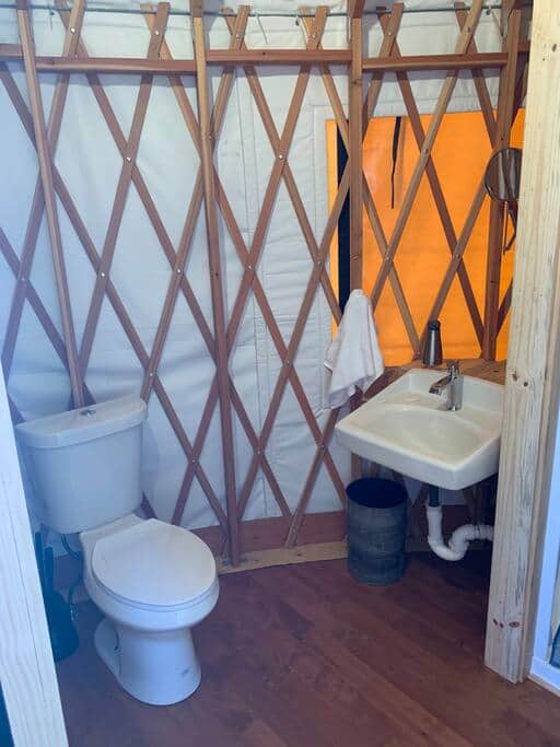 Full bath with on demand hot water.