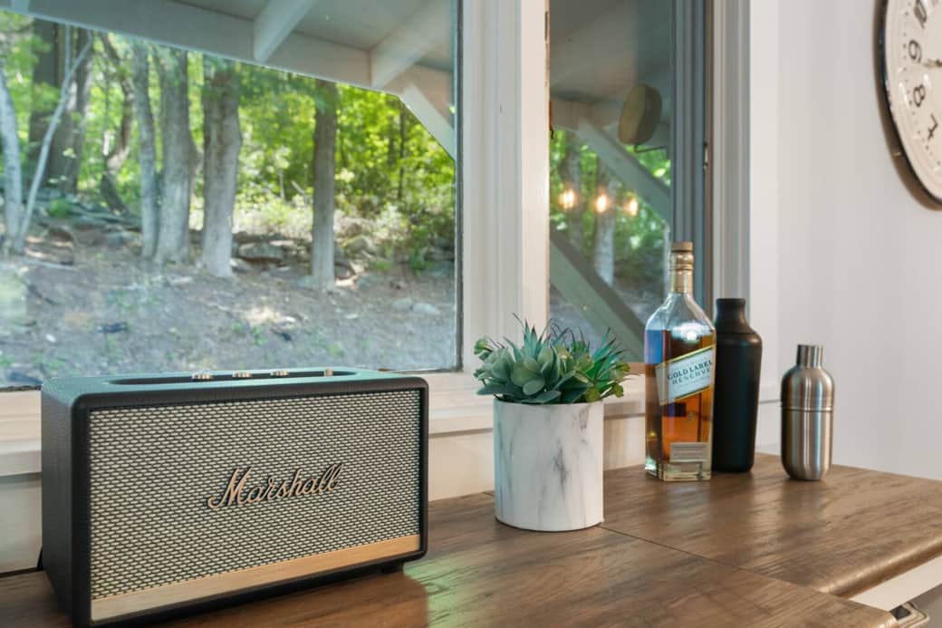 Unit 1 Marshall Bluetooth Speaker on Coffee Bar