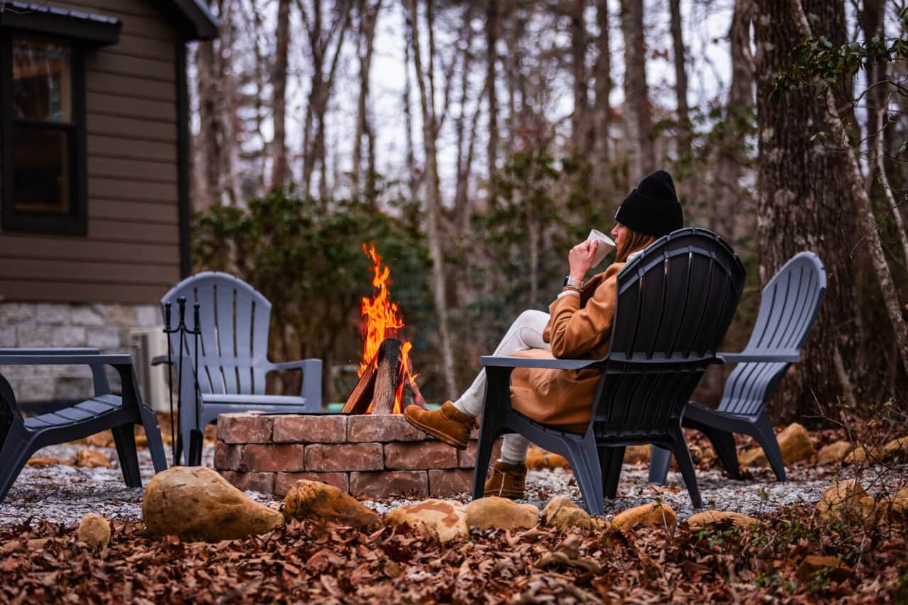 Enjoy your favorite beverage, smore's, and relax around the private fire pit.
