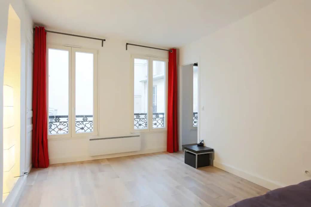 Bedroom with courtyard view