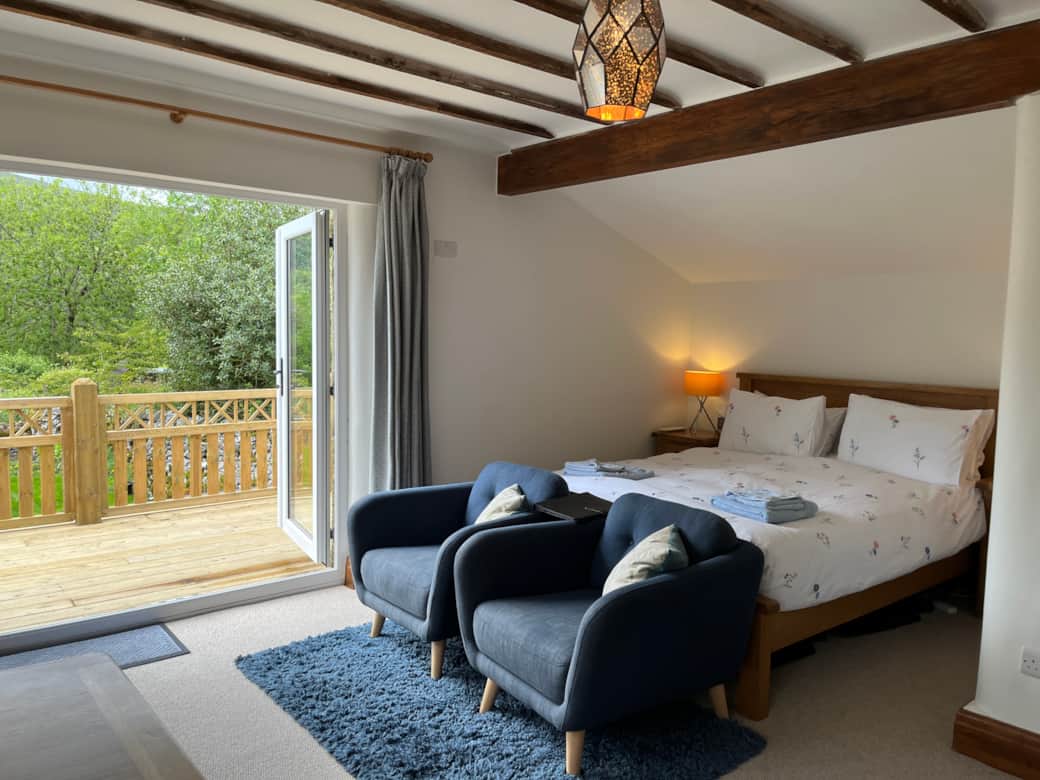 Open plan living space with view