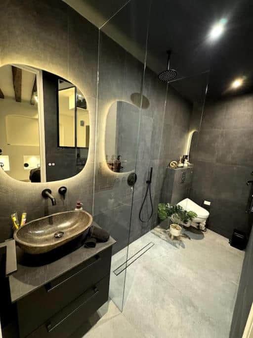 Salle de bain moderne avec douche à l’italienne