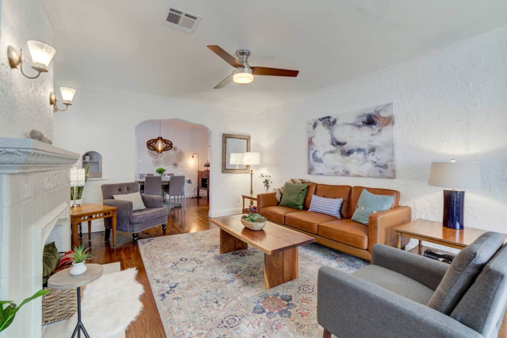Cozy chairs and leather couch for added comfort. Cozy chairs and leather couch for added comfort.