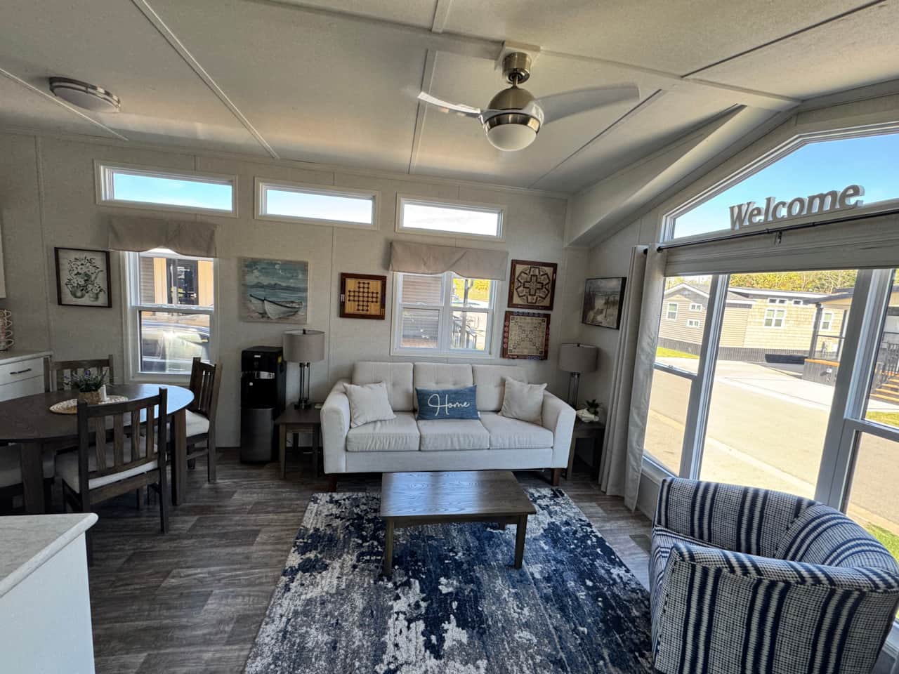 Living area with sleeper sofa 