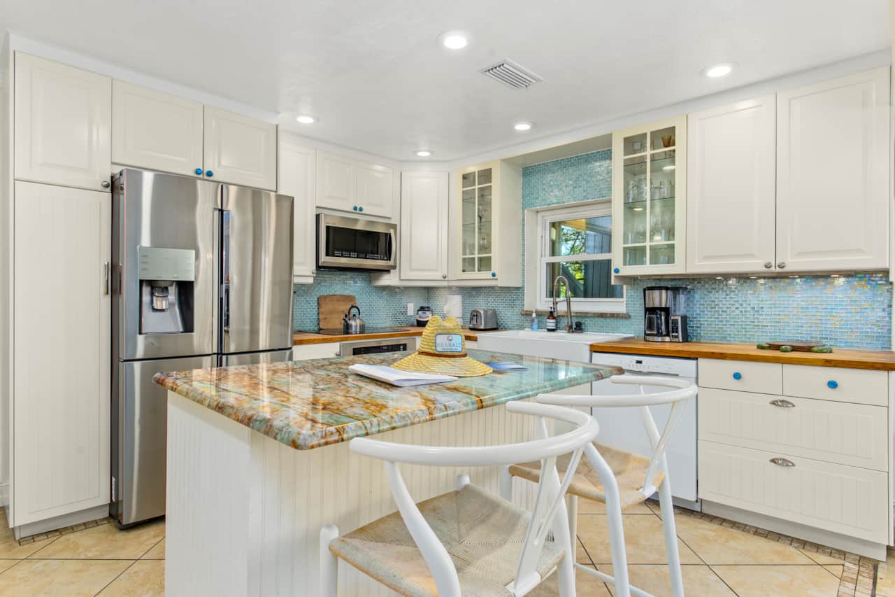 Well Equipped Chef's Kitchen with seating for two at island