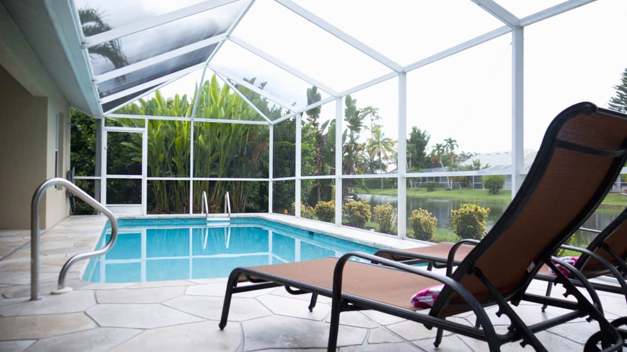 Slide into your heated pool and let the lake take it from there.