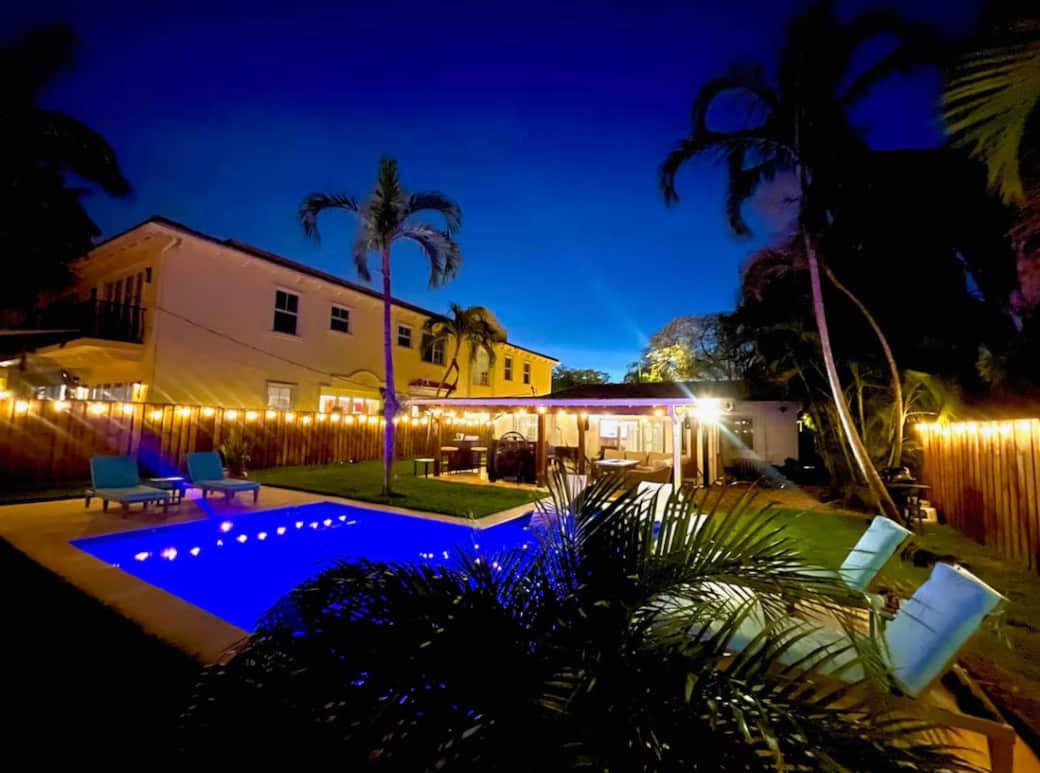 Outdoor Living Space at night