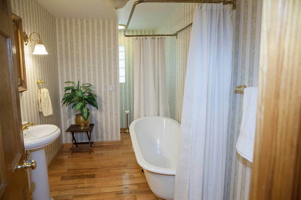 First floor bath with a vintage claw foot tub.