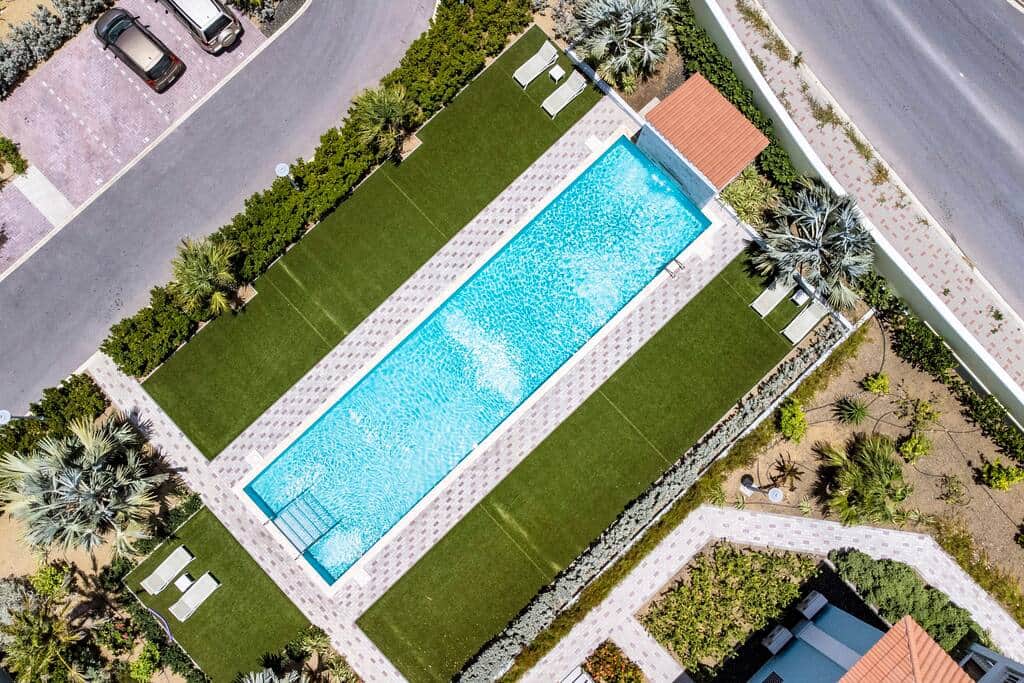 Drone view of the pool.