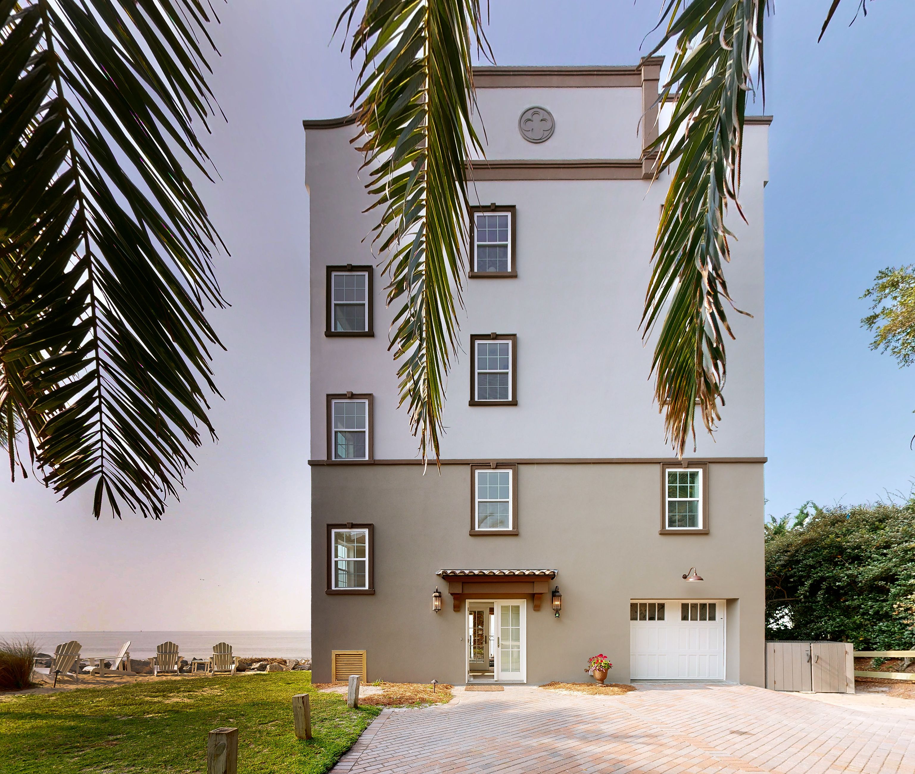 Front door and private driveway