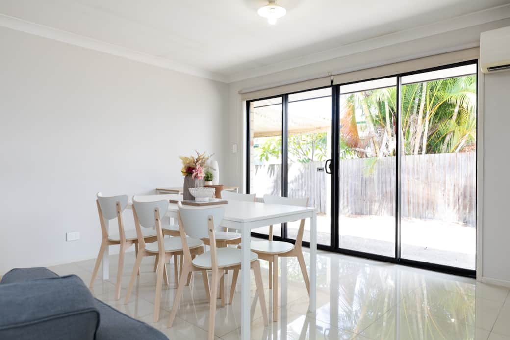 Dining Area: Integrated dining area within open living layout