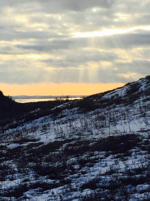 A view from our hill down to Camden Harbor