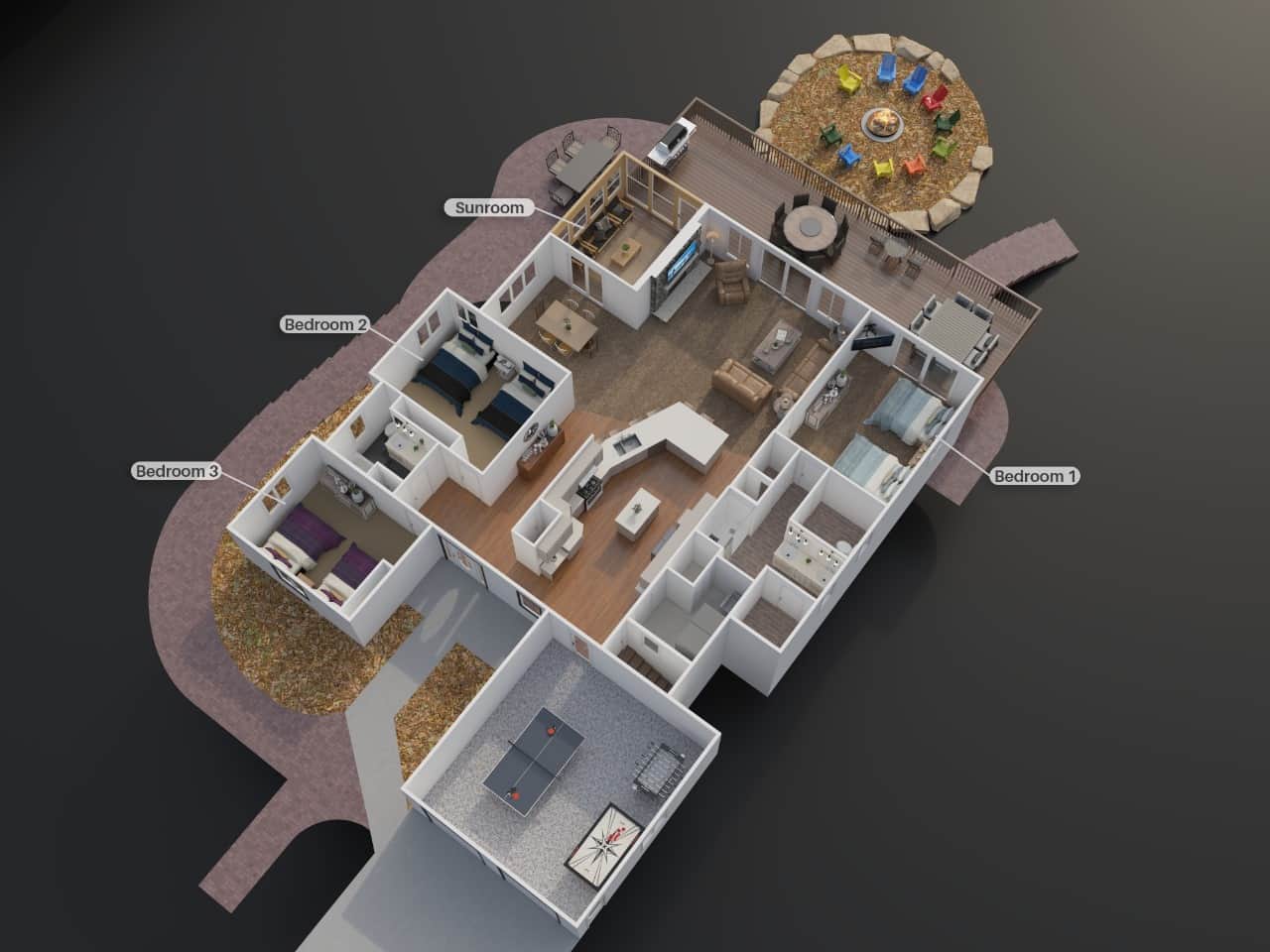3d Floor plan main level