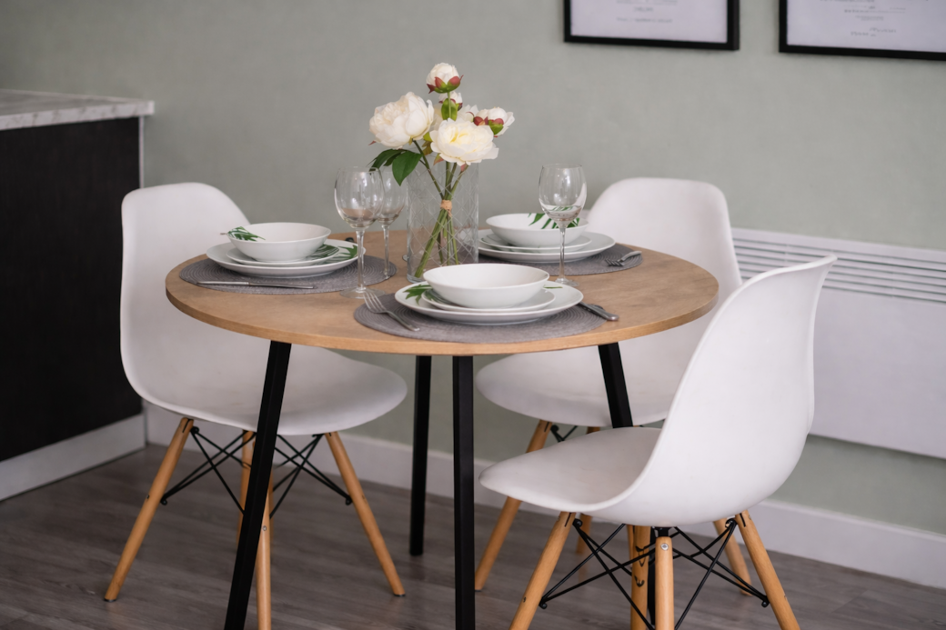 Simple dining space ideal for work or meals Simple dining space ideal for work or meals