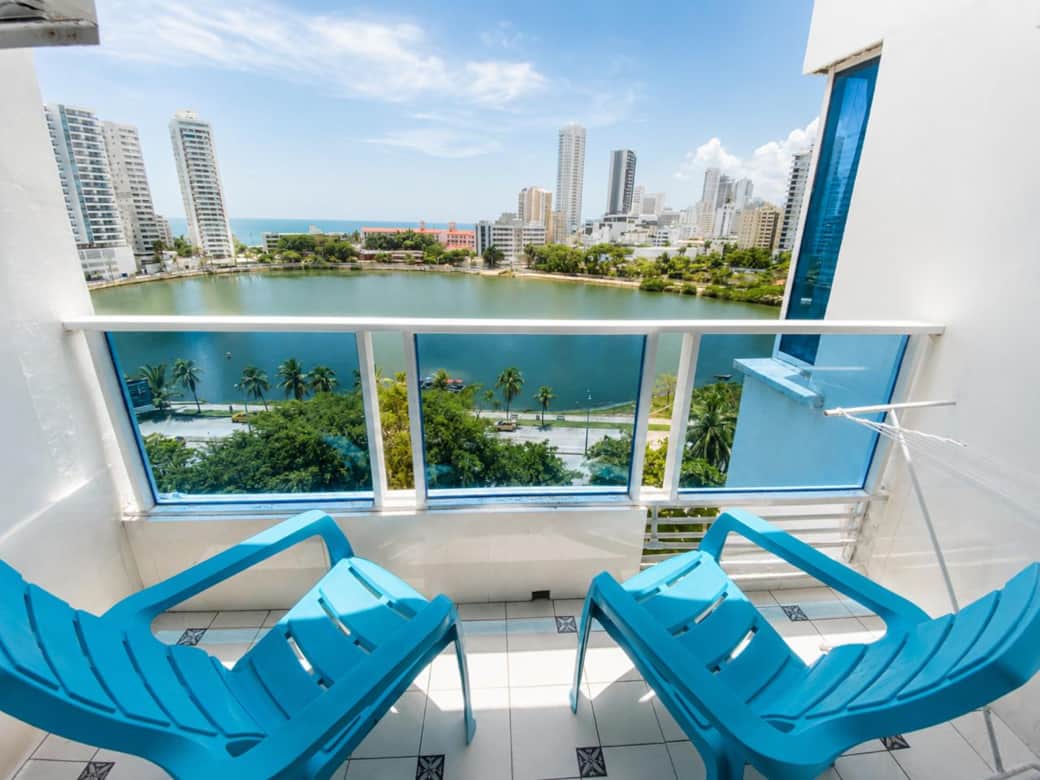 Vista a El Laguito y el Mar Caribe desde el balcón del apartamento Vista a El Laguito y el Mar Caribe desde el balcón del apartamento