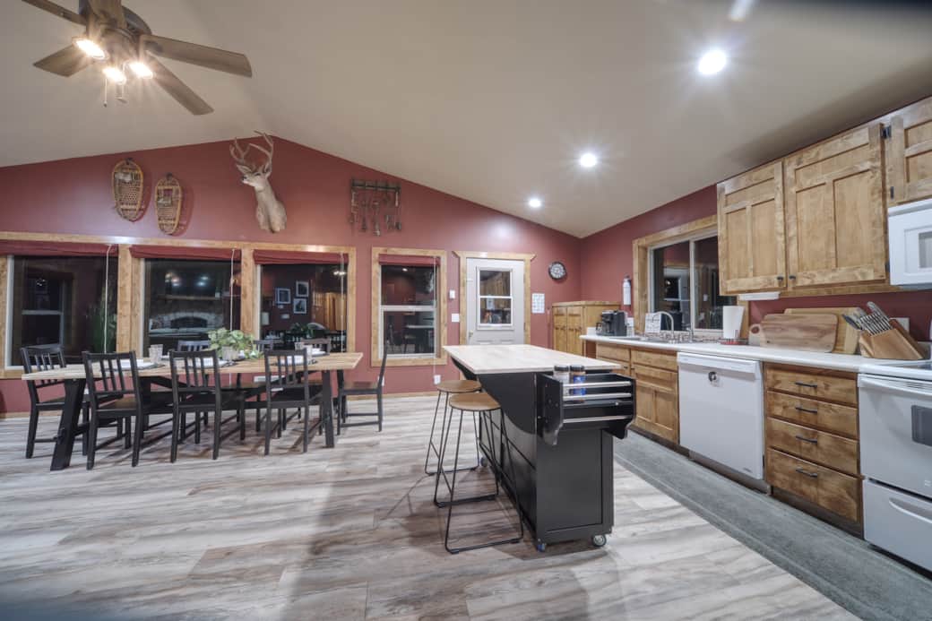 View of the spacious kitchen and dining area View of the spacious kitchen and dining area