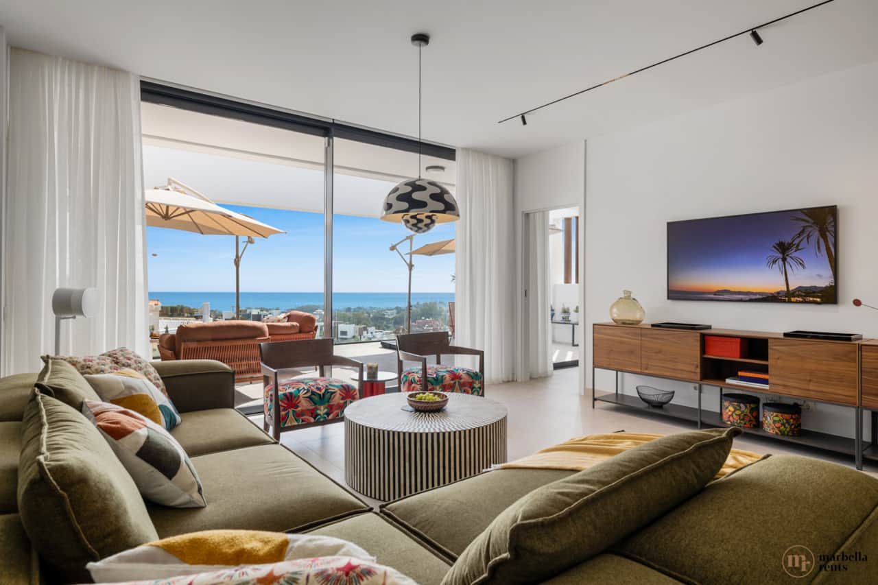 Living room with smart tv. 