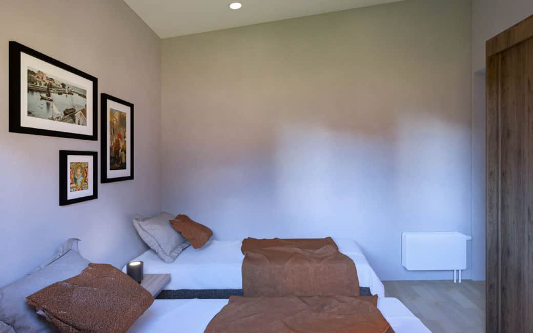 Slaapkamer met enkele bedden