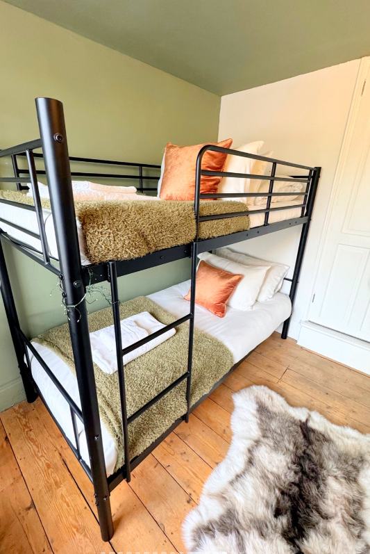 Newly decorated bunk bed room