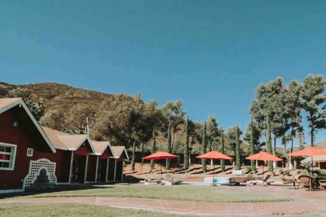 The pool area