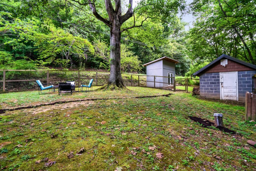 Large fenced in yard