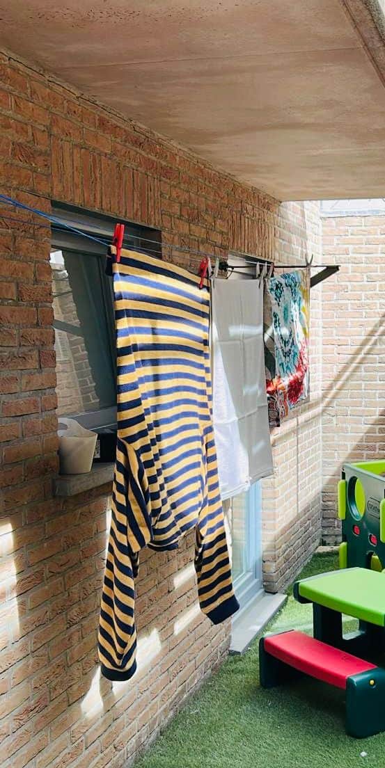 Op het tweede terras kan je bovendien je was laten drogen dankzij het gedeeltelijk overdekte terras