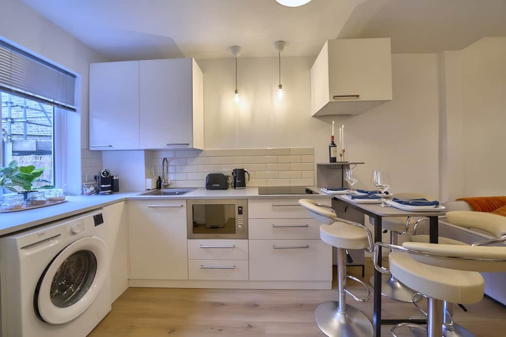 Fully equipped kitchen with everything needed for a comfortable short or extended stay.