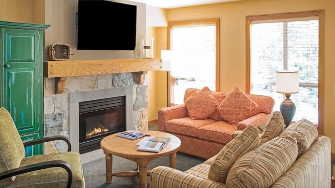 Living room with gas fireplace