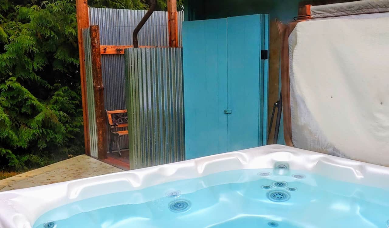 Hot tub and outdoor shower