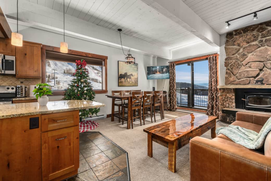 Open living room and kitchen