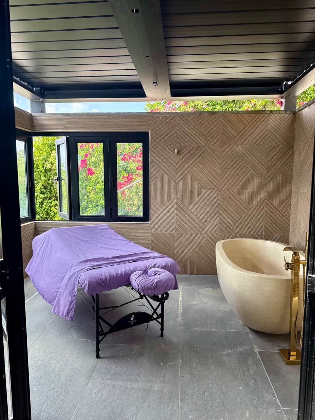 Massage room with ocean breeze and views