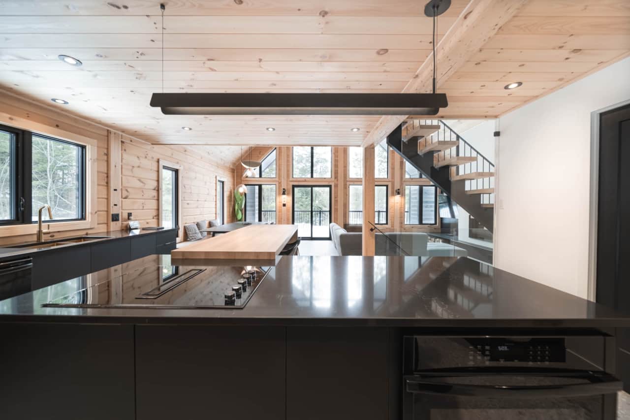 Open area dining room and living room-"Le Mitik Kanata Tremblant, Amherst, QC"