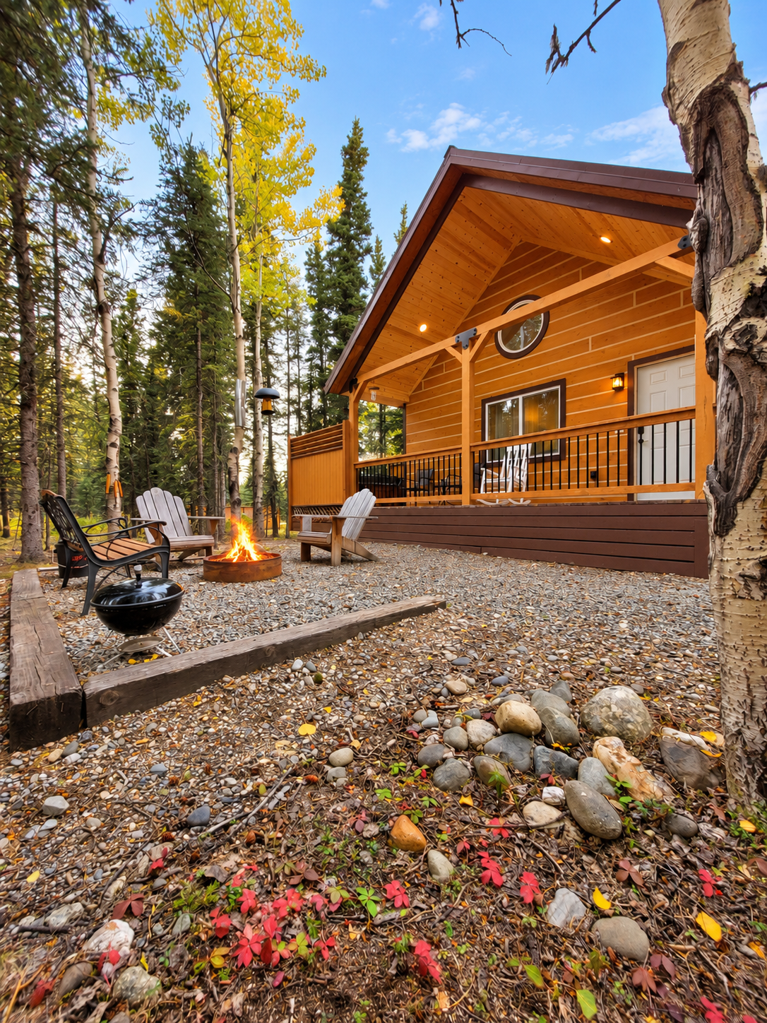 Front yard and fire pit 