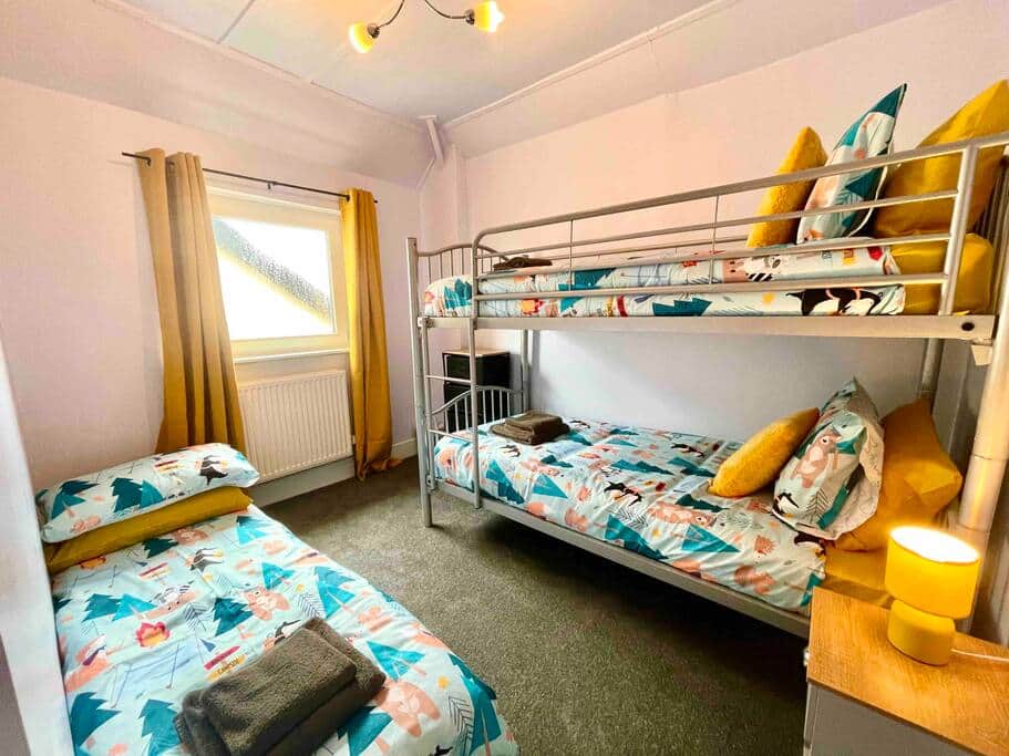 Bunk beds and fold out bed in the children’s room. Bunk beds and fold out bed in the children’s room.