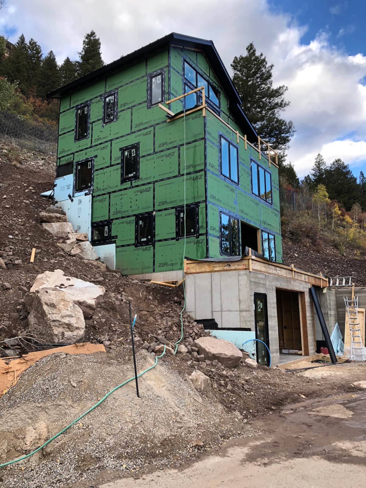 New construction of home on Telluride hillside