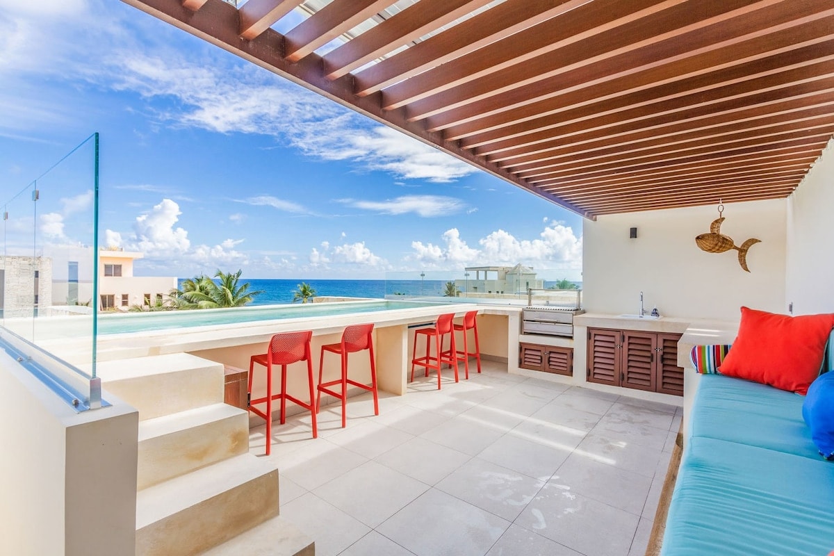 Tortuga Azul With Beach Access Private Rooftop Pool