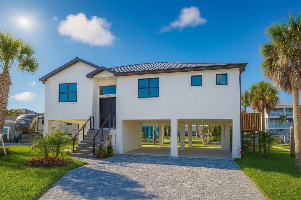 Front Of The House Wtih Parkting Spaces