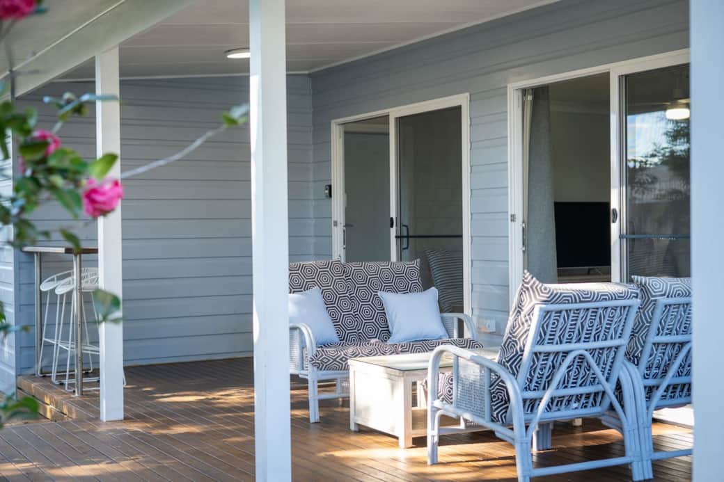 North facing deck/balcony/patio