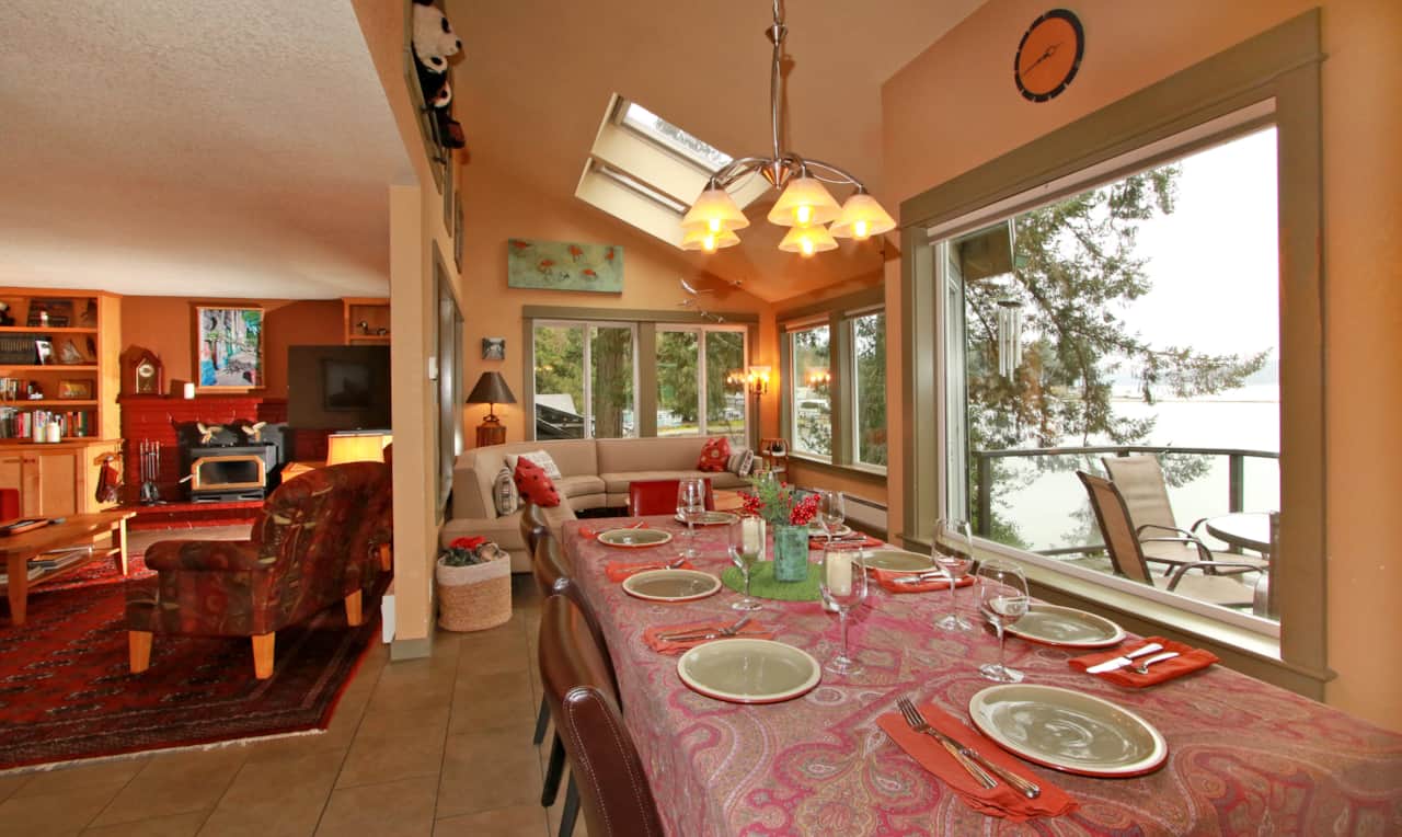 Dining Room looking into Living Room and Sunroom