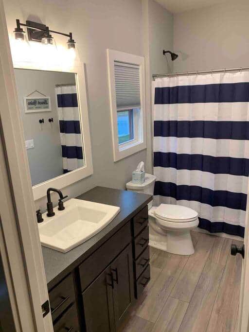 Second full bathroom attached to second bedroom. Second full bathroom attached to second bedroom.