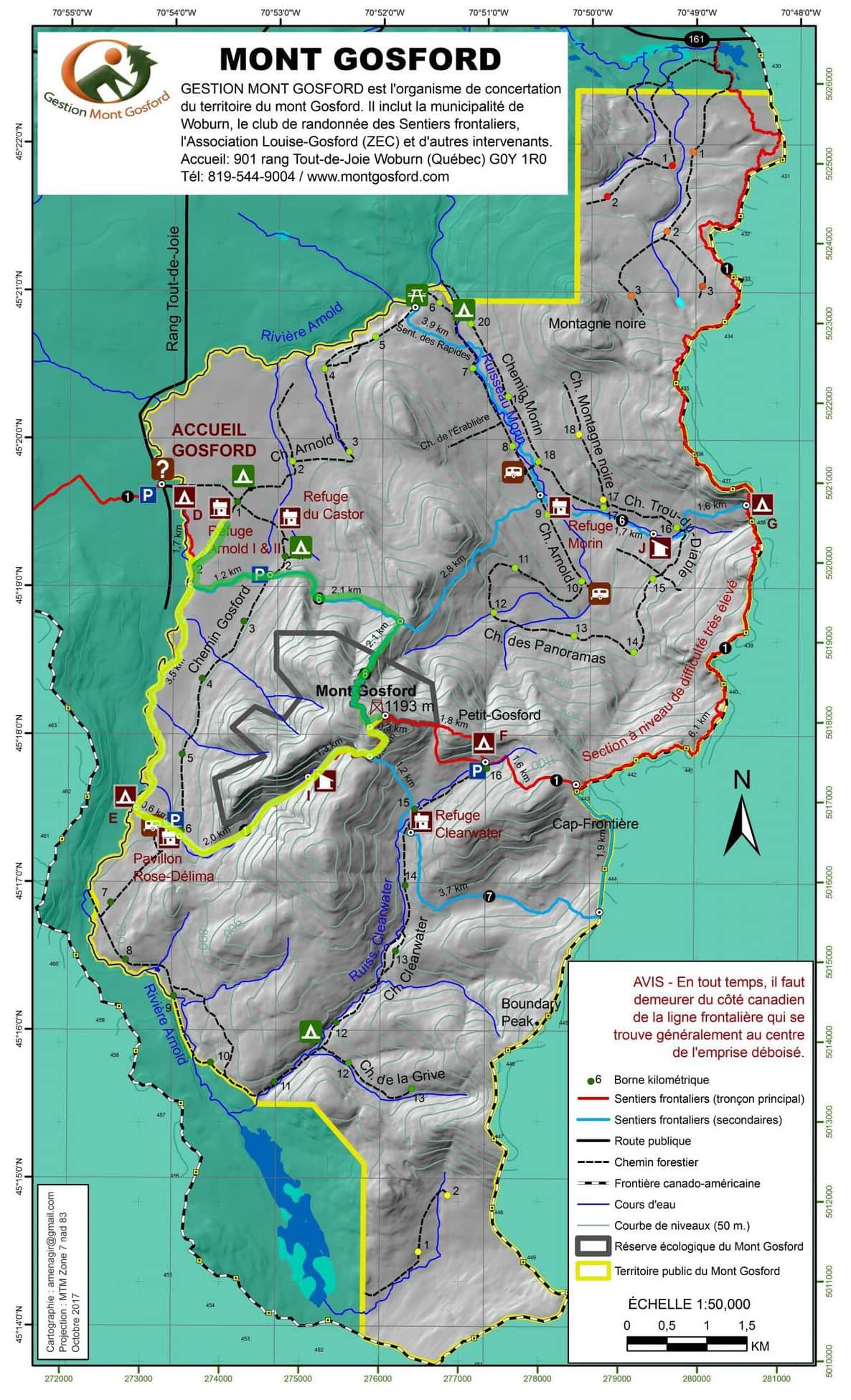 Carte Mont Gosford Arnold