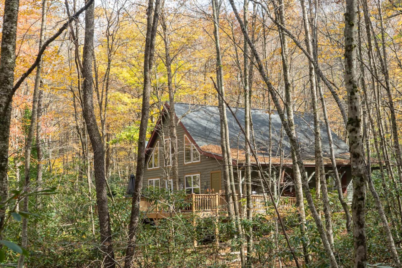 Cabin secluded in the woods