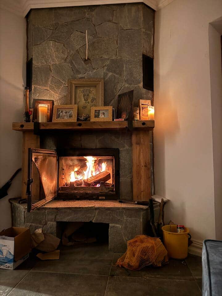 And the handmade custom fireplace, by the owner, tells a story - made from stone and train tracks And the handmade custom fireplace, by the owner, tells a story - made from stone and train tracks