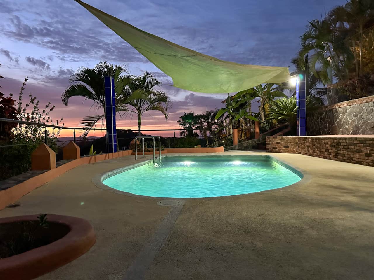 Salt Water Pool with Amazing views of ocean and vegetation