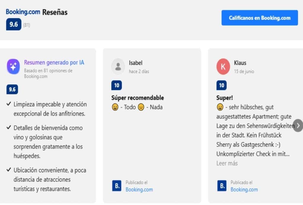 Reseñas Booking - Apartamentos Turísticos Antonio Parra Jerez