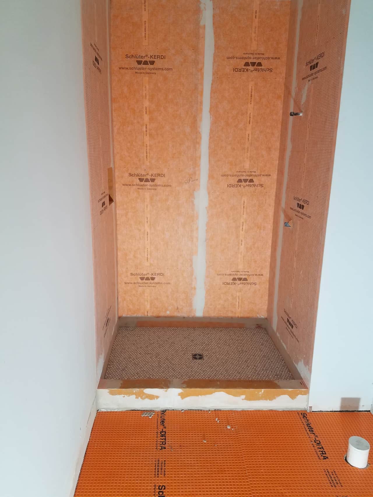 Waterproofing the new shower stall 