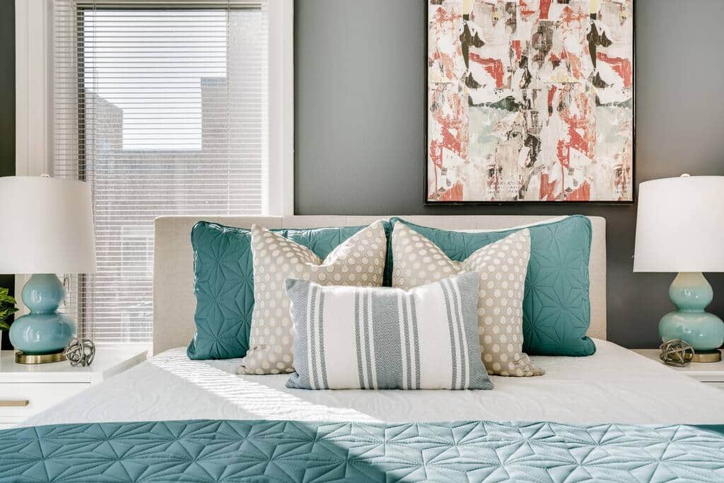 Master Bedroom with a Brand New Queen Sized Bed & a Beautiful View of the Serene Courtyard Garden