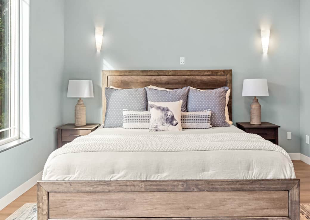 Restful primary bedroom with a plush king bed and cozy linens.