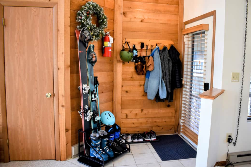 Ample storage for skis and coats.